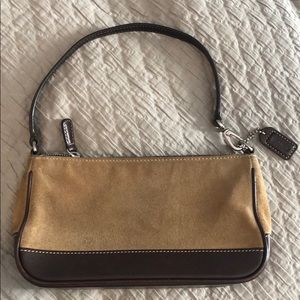 COACH authentic tan suede brown leather bag
